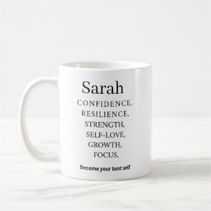 Café Taza de motivación con nombre personalizado