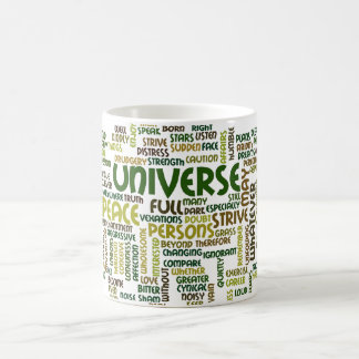 Café Taza de motivación de la nube de la palabra de los