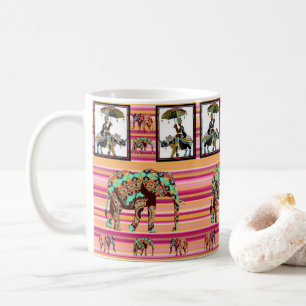 Café Taza de Mujeres de Rayas de Elefante Africano