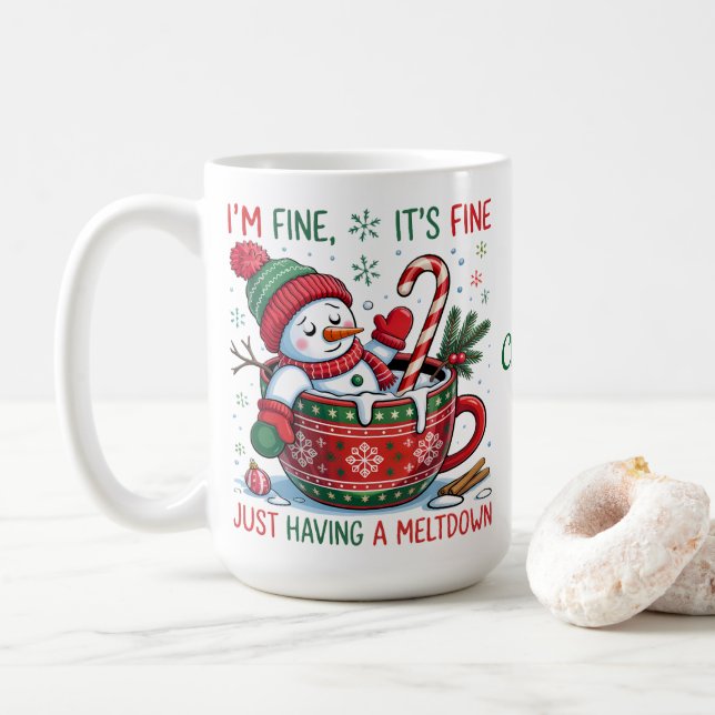 Café Taza de muñeco de nieve (Con donut)
