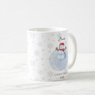 Café Taza de muñeco de nieve de Navidad personalizada