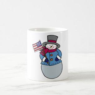 Café Taza de muñeco de nieve patriótico