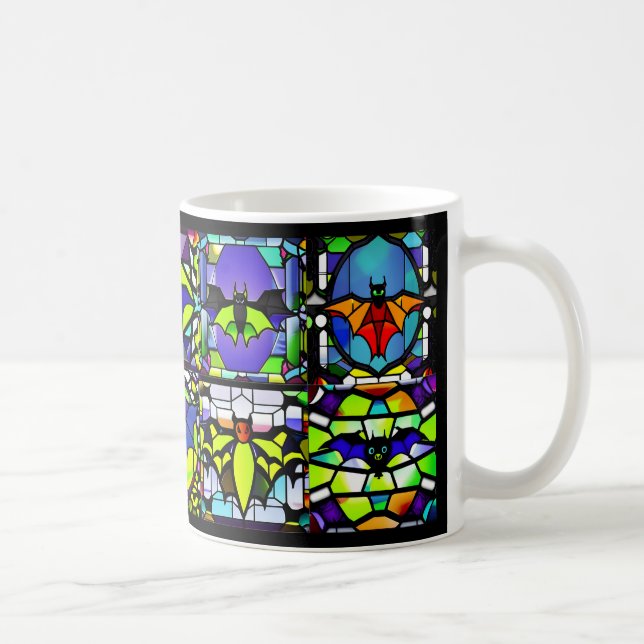 Café Taza de murciélago de Halloween de vidrio emplomad (Derecha)