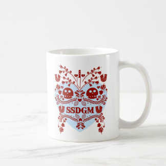 Café Taza de Murderino. Rojo/azul