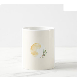 Café Taza de Navidad con Acuarela - Dorado y Crema