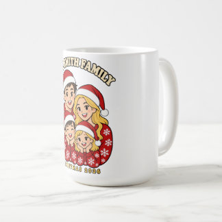 Café Taza de Navidad con Apellido de Familia Personaliz