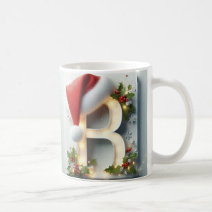 Café Taza de Navidad con inicial B – Diseño de letra fe