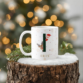 Café Taza de Navidad con Monograma Personalizado I