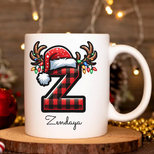 Café Taza de Navidad con Monograma Personalizado Regalo