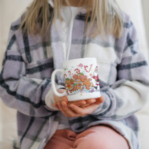 Café Taza de Navidad de baile de Santa y pan de jengibr