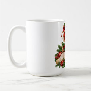 Café Taza de Navidad de Caniche Blanco Elegante