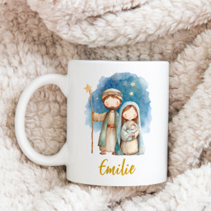 Café Taza de Navidad de la Natividad Familia Santa Rega