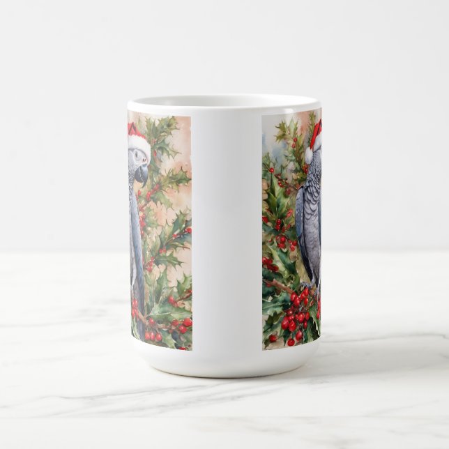 Café Taza de Navidad de loro gris africano (Centro)