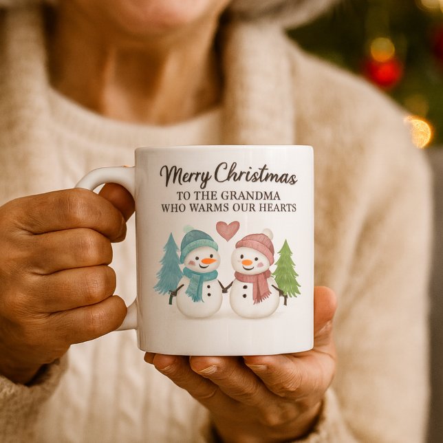 Café Taza de Navidad de Muñeco de Nieve Adorable para A (Grandma mug gift holidays)