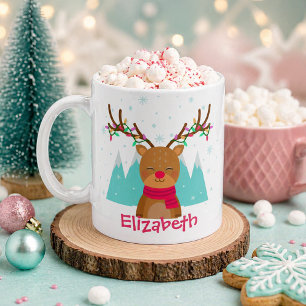 Café Taza de Navidad de Reno Adorable para Niños