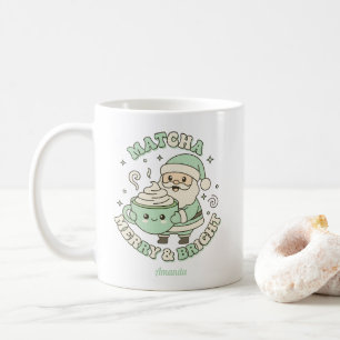Café Taza de Navidad de Santa Alegre y Brillante de Mat