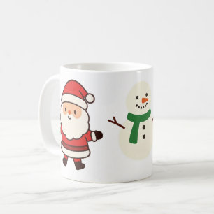 Café Taza de Navidad de Santa, Árbol y Muñeco de Nieve