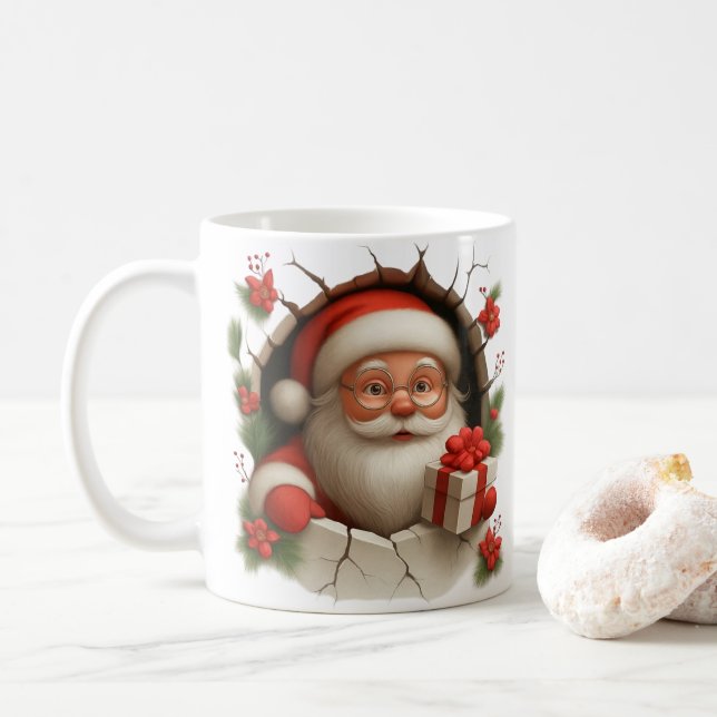 Café Taza de Navidad de Santa Claus Breakthrough (Con donut)