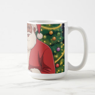 Café Taza de Navidad de Santa Claus y Sra. Claus Negros