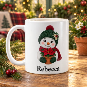 Café Taza de Navidad de Snowgirl Jardinera Personalizad