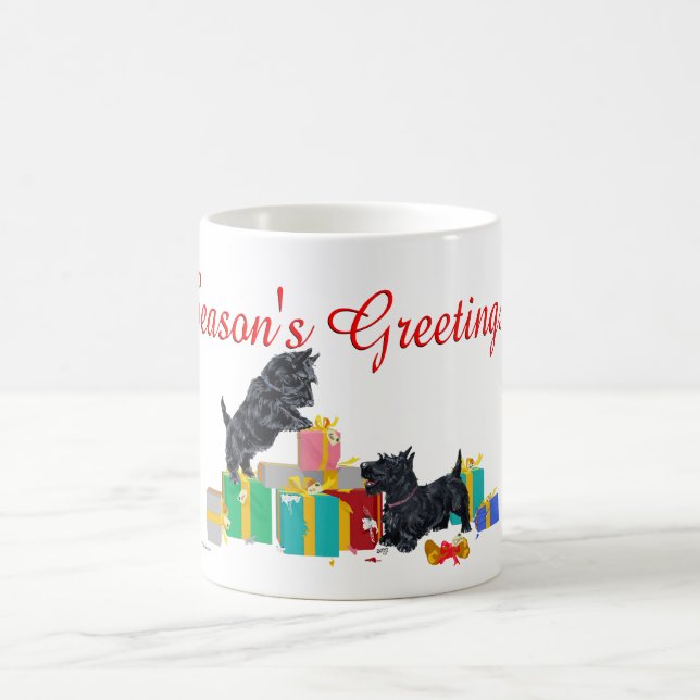Café Taza de Navidad de Terrier Escocés (Centro)