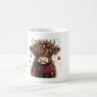 Café Taza de Navidad de Vaca de las Tierras Altas Forro
