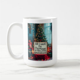 Café Taza de Navidad del 25º Amendment con árbol festiv