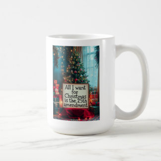 Café Taza de Navidad del 25º Amendment con árbol festiv