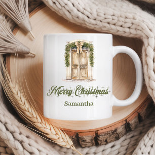 Café Taza de Navidad escandinava nórdica personalizada