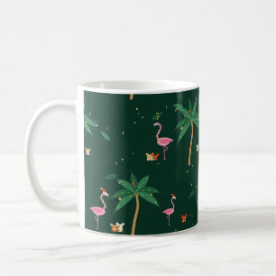 Café Taza de Navidad Flamingo Noël Esmeralda