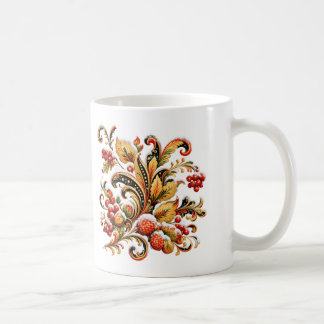 Café Taza de Navidad Khokhloma — Arte Popular Ruso de I