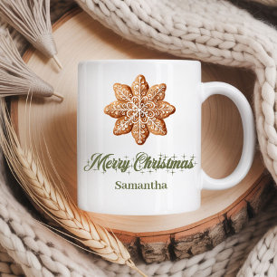 Café Taza de Navidad Minimalista con Nombre Personaliza