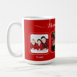 Café Taza de Navidad para la familia de lienzo rojo