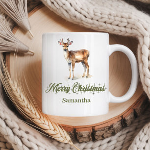 Café Taza de Navidad personalizada con nombre minimalis
