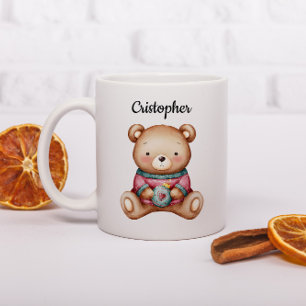 Café Taza de Navidad Personalizada Con Un Osito De Pelu
