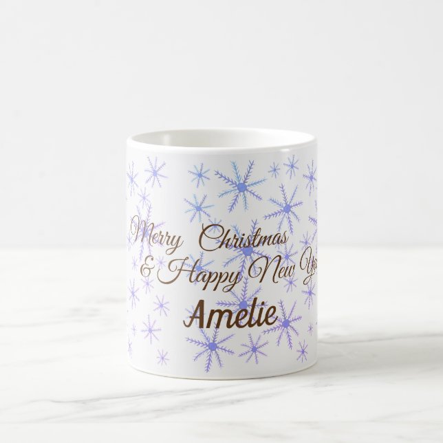 Café Taza de Navidad Personalizada Copos de Nieve (Centro)