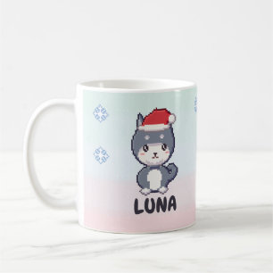 Café Taza de Navidad personalizada de Husky