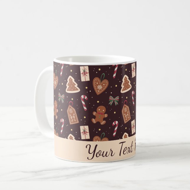 Café Taza de Navidad personalizada de jengibre (Anverso izquierdo)