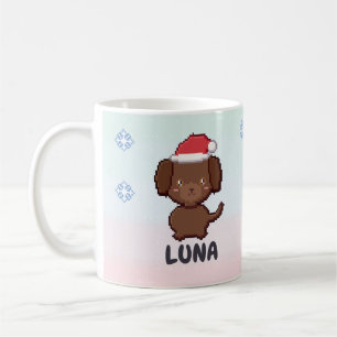 Café Taza de Navidad personalizada de Labrador de Choco