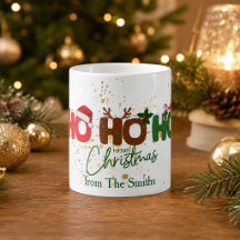 Taza de Navidad personalizada Ho Ho Ho