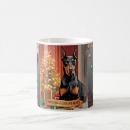 Café Taza de Navidad personalizada para Doberman Pinsch