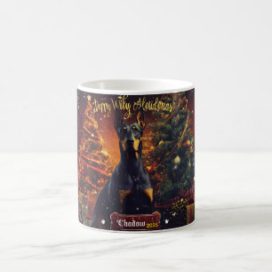 Café Taza de Navidad personalizada para Doberman Pinsch