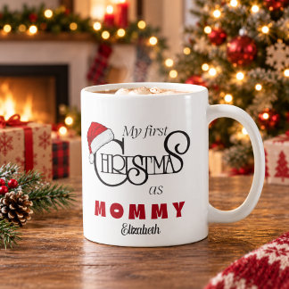 Café Taza de Navidad personalizada para mamá primerizo