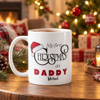 Café Taza de Navidad personalizada para papá por primer