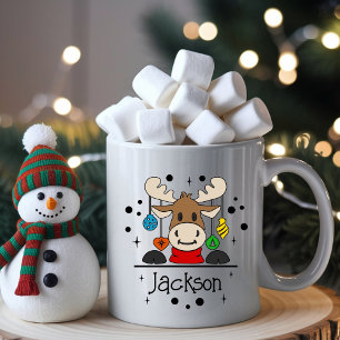 Café Taza de Navidad Reno Cuerno de Niños Lindos con No