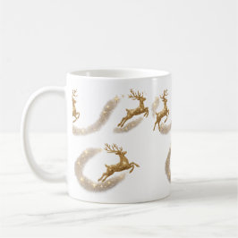Café Taza de Navidad Reno Dorado
