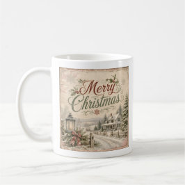 Café taza de Navidad shabby chic