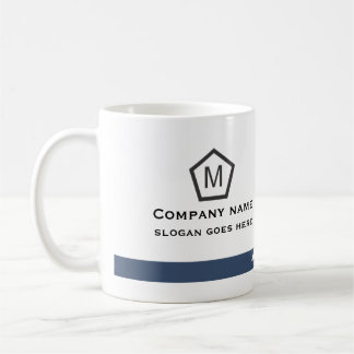 Café Taza De Negocios Geométrica Azul Moderna