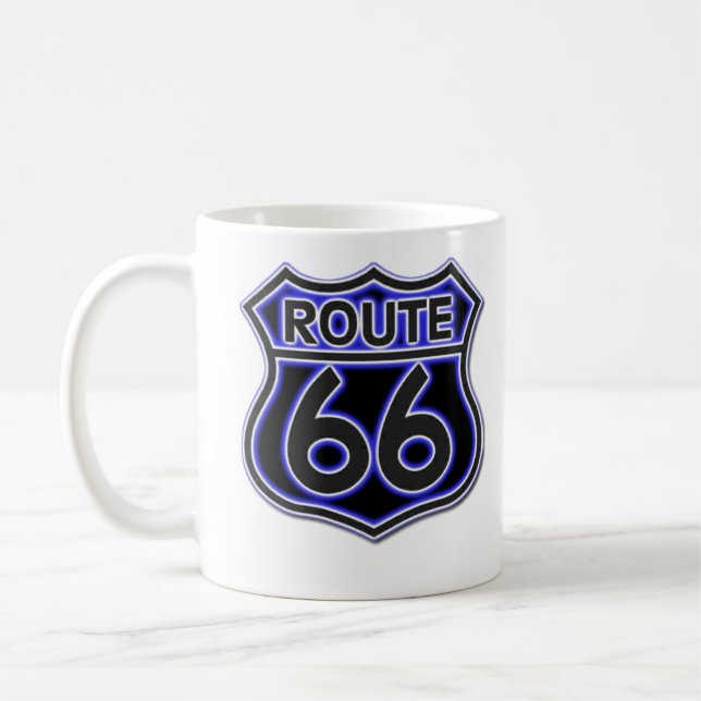 Café Taza de neón azul de la ruta 66 (Izquierda)