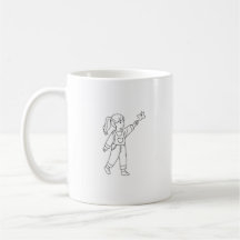 Taza de niña con arte de línea minimalista | Marip